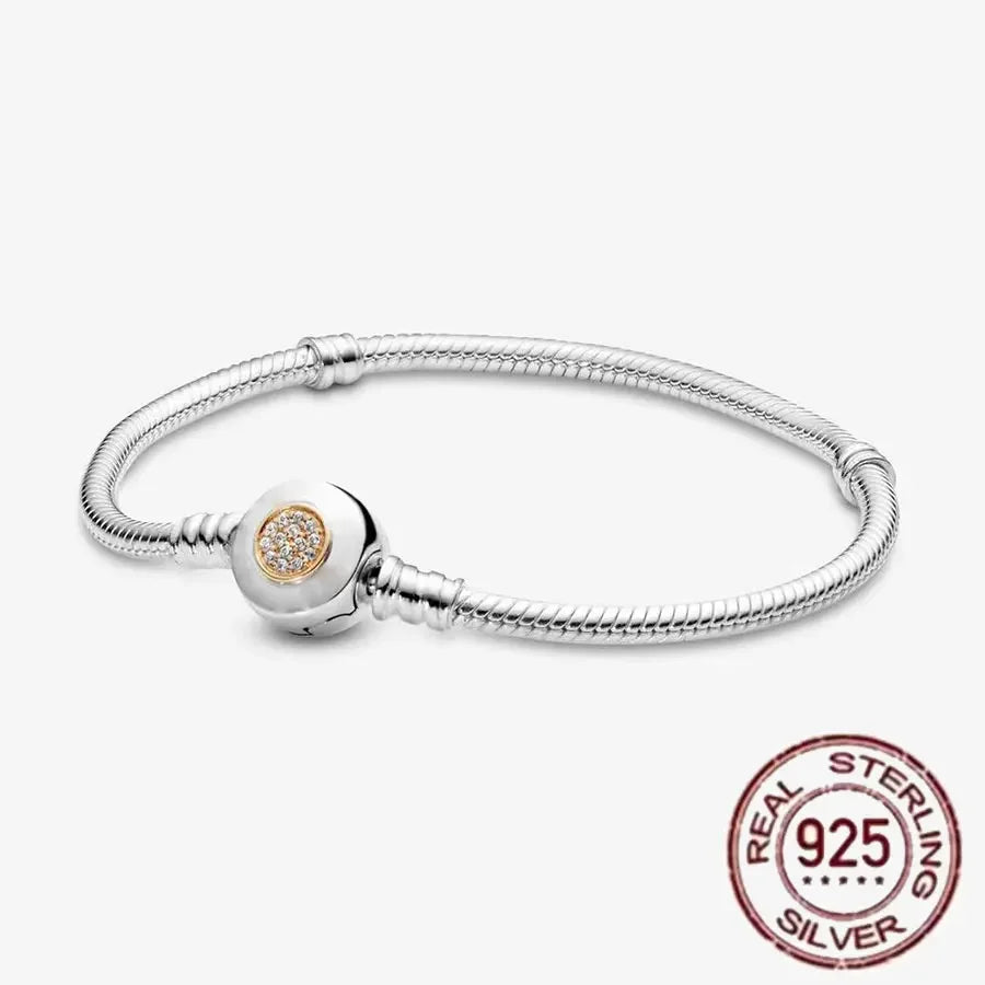 Miniso Disney 925 Sterling Silver Bracelet | Pandora Style Jewelry Gift