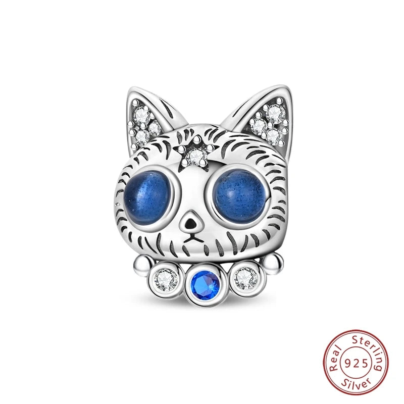 925 Sterling Silver Animal & Love Charms | Cat, Elephant, Bear, Swan & Easter Egg Beads Fit Original 3mm Bracelets DIY Jewelry