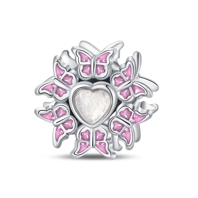 925 Sterling Silver Classic Purple Retro Heart Charm | Lotus Angel Beads for Bracelet & Necklace DIY Jewelry