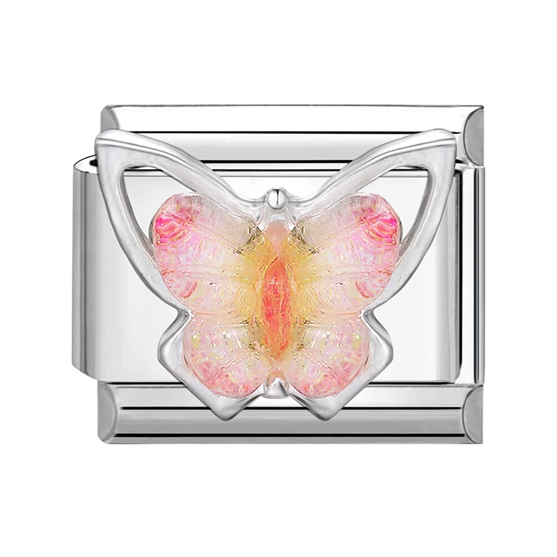 2025 Original Zircon Bow Knot Star Cherry Italian Charm | Stainless Steel 9mm Links DIY Modular Bracelet Jewelry Wholesale