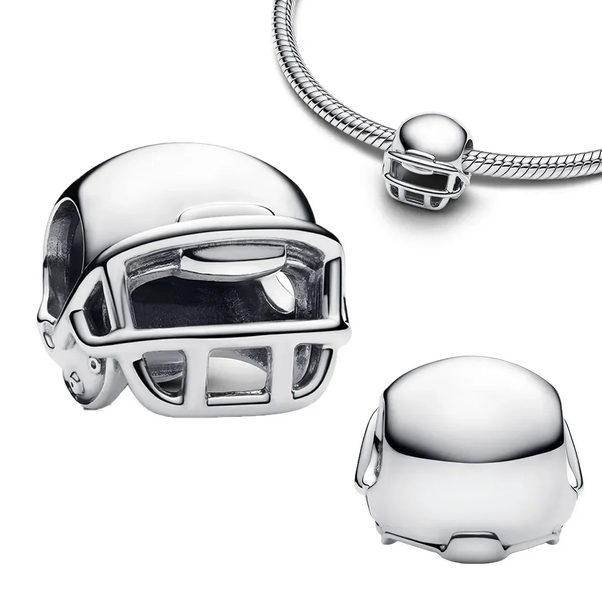 925 Sterling Silver Golden Round Necklace & Bow Earrings Set | Stars, Moon & Heart Charms Beads Women Jewelry Gift