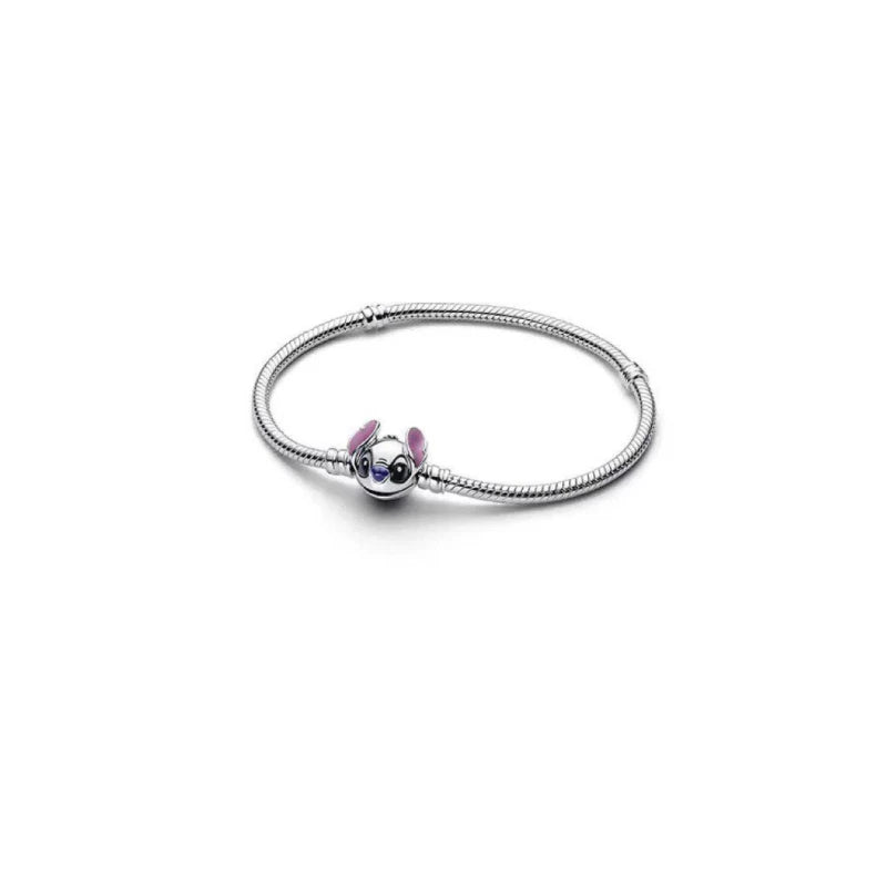 Disney 925 Sterling Silver Charm Bracelet | Mickey Minnie Stitch Jewelry