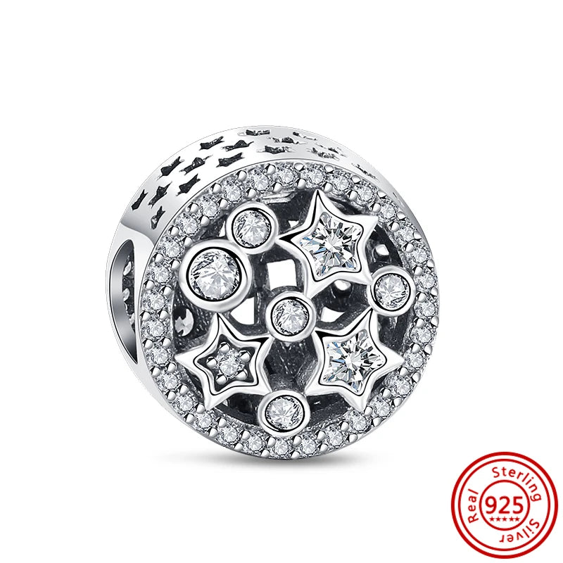 925 Sterling Silver Heart Pave Zircon Family Tree Charm | Fits Original Bracelet Women’s Luxury Jewelry Gift