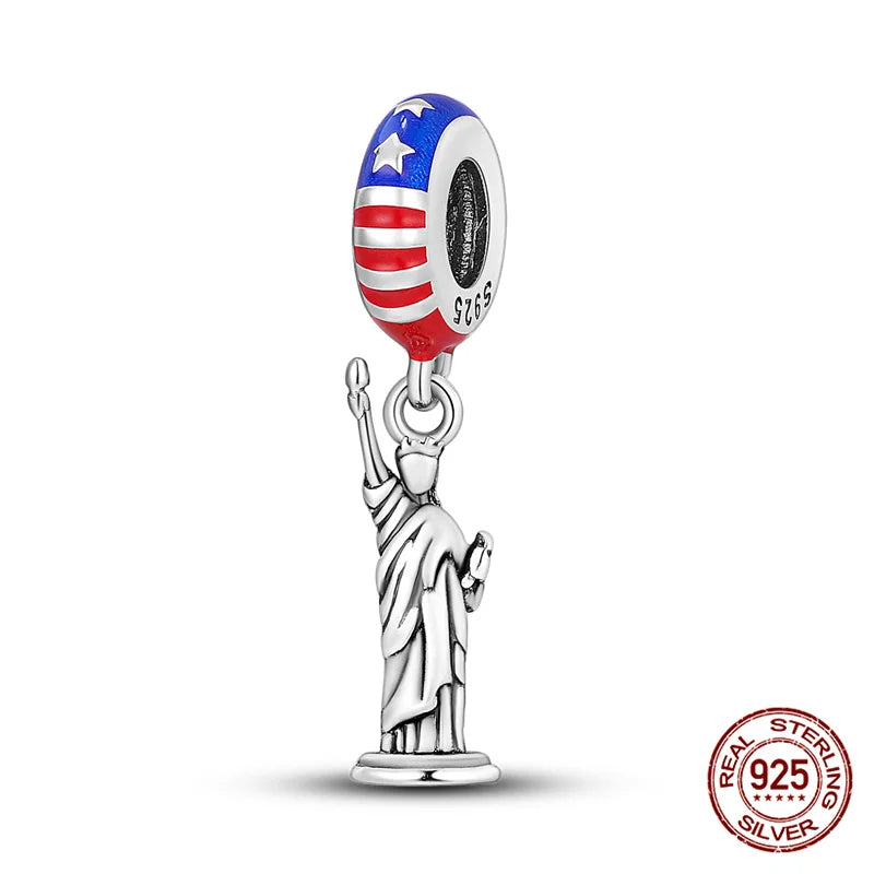 Hot Bible Cross Pink Zircon Charm – 925 Sterling Silver DIY Bracelet for Women