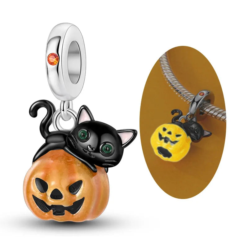 2025 Original 925 Sterling Silver Christmas & Halloween Charms | Santa Claus Snowman Beads Fit Bracelet Pendant Jewelry Gift