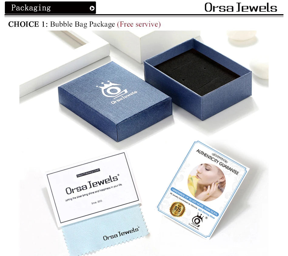 ORSA JEWELS 925 Sterling Silver Four-Leaf Clover Pendant Necklace with Premium Zirconia