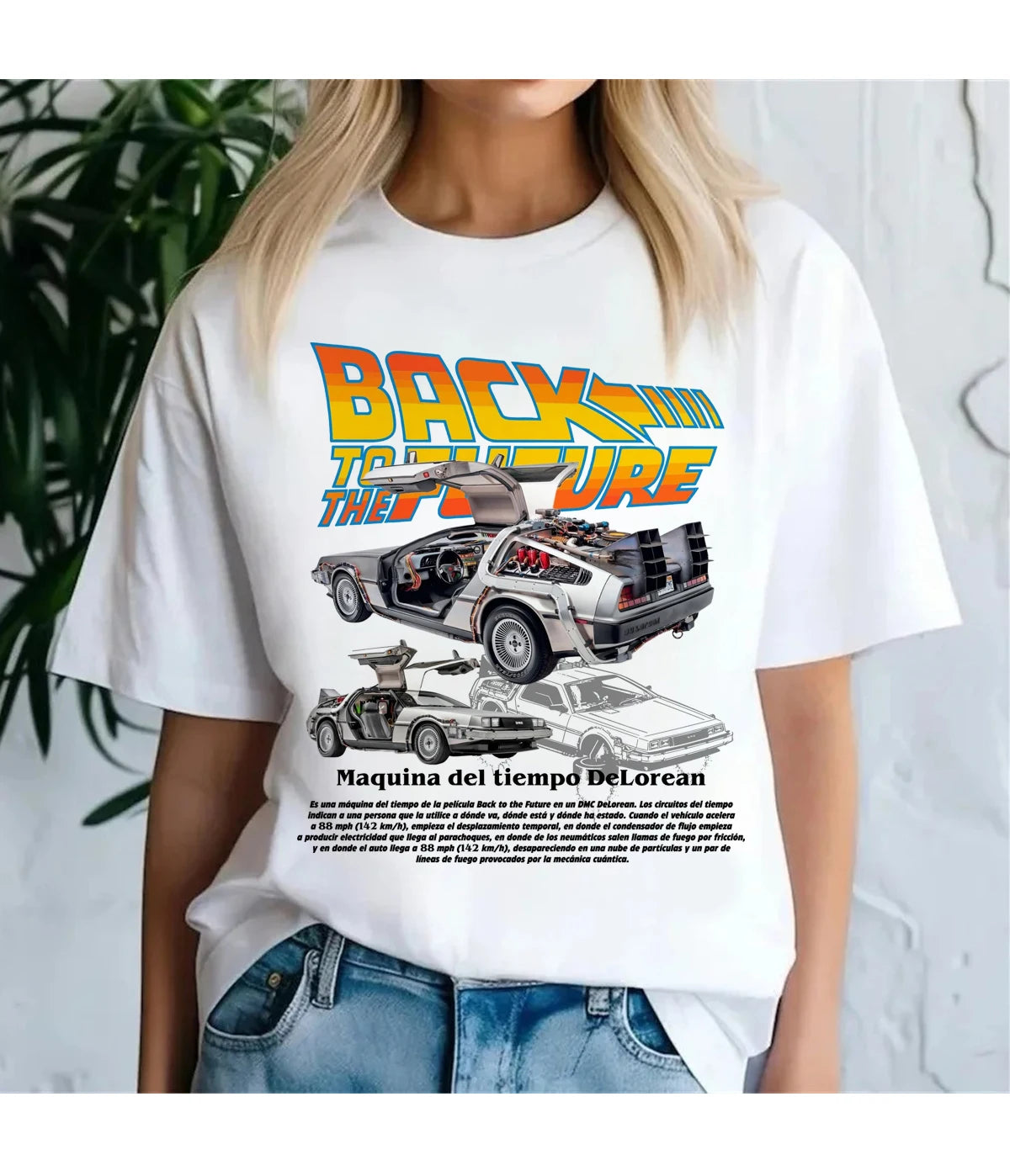 DeLorean Back To The Future Graphic T-Shirt – Kawaii Aesthetic Harajuku Trendy Unisex Tee 🚗⚡