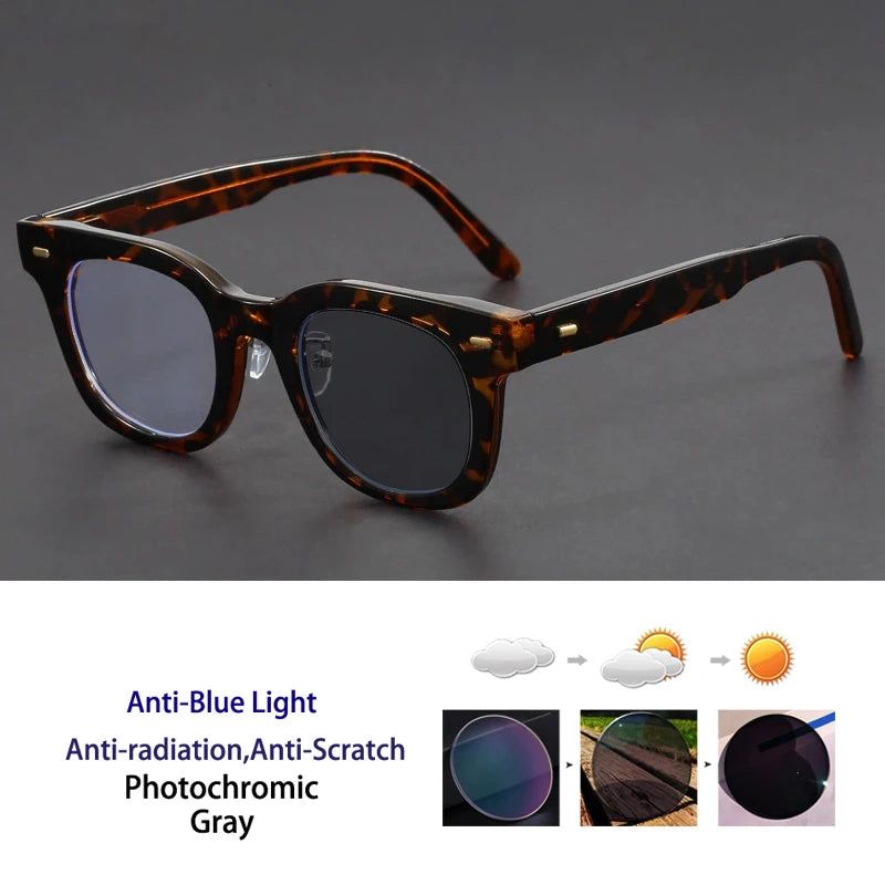 Retro Personalized Thick Acetate Round Reading Glasses – Men Women Optical Prescription Custom Presbyopia Eyeglasses