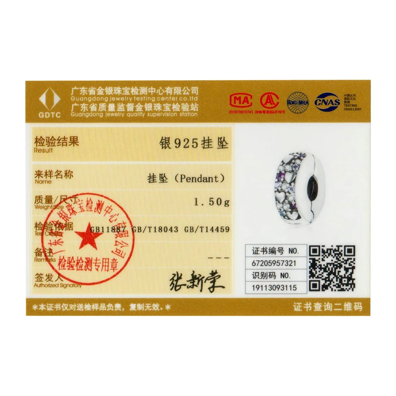 BISAER 925 Sterling Silver Clip Spacer Charm – Star & Cross Stopper Bead Fit Pandora Bracelet DIY Women’s Jewelry