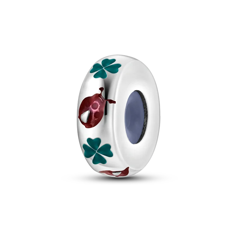 925 Sterling Silver Heart Shaped Warm Family Charm Beads Butterfly Flower Pendant