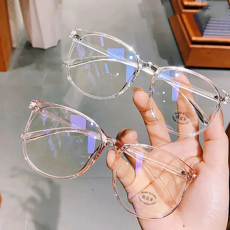 Transparent Anti Blue Light Glasses – Unisex Round Frame Korean Fashion Eyeglasses | Eye Protection Spectacle Eyewear