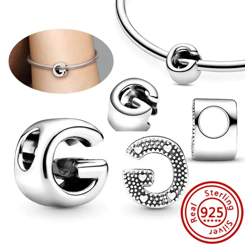 925 Sterling Silver A–Z Alphabet Letter Charms | Gold & Silver Beads for Women DIY Bracelet Jewelry