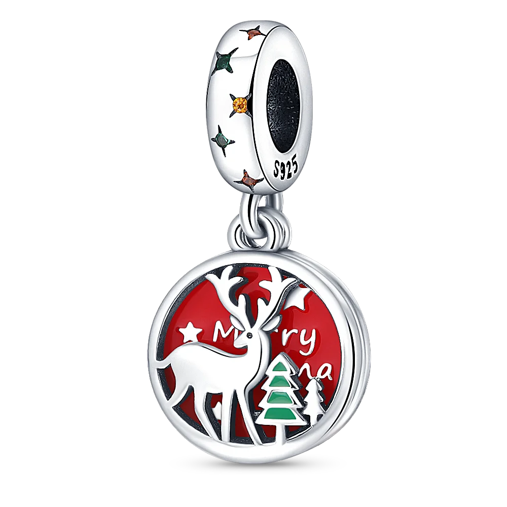 925 Silver Disney Christmas Charm Trio – Mickey Wreath & Minnie Ice Skating Bead for S925 Bracelet