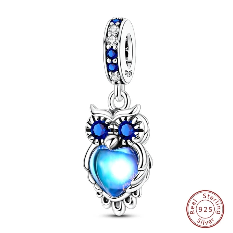 925 Sterling Silver Animal & Love Charms | Cat, Elephant, Bear, Swan & Easter Egg Beads Fit Original 3mm Bracelets DIY Jewelry