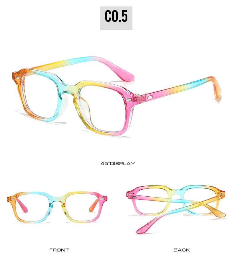 New Square Blue Light Blocking Glasses – Unisex Transparent Frame Eyewear with Rivets | Anti Blue Light Computer Glasses for Men & Women