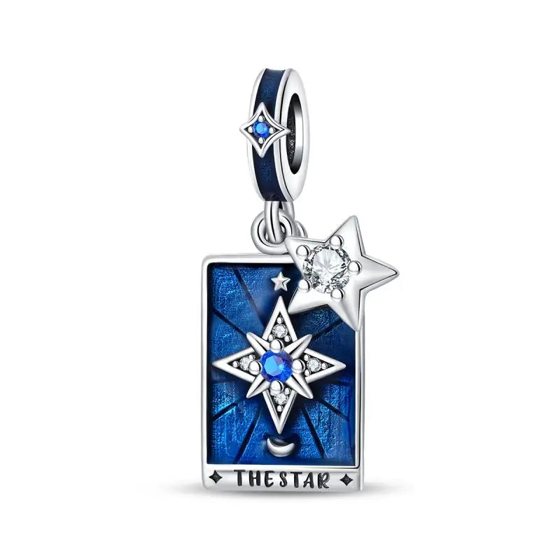 925 Sterling Silver Tarot Star Lover Charm | Fits Pandora Bracelet Women’s DIY Jewelry Gift