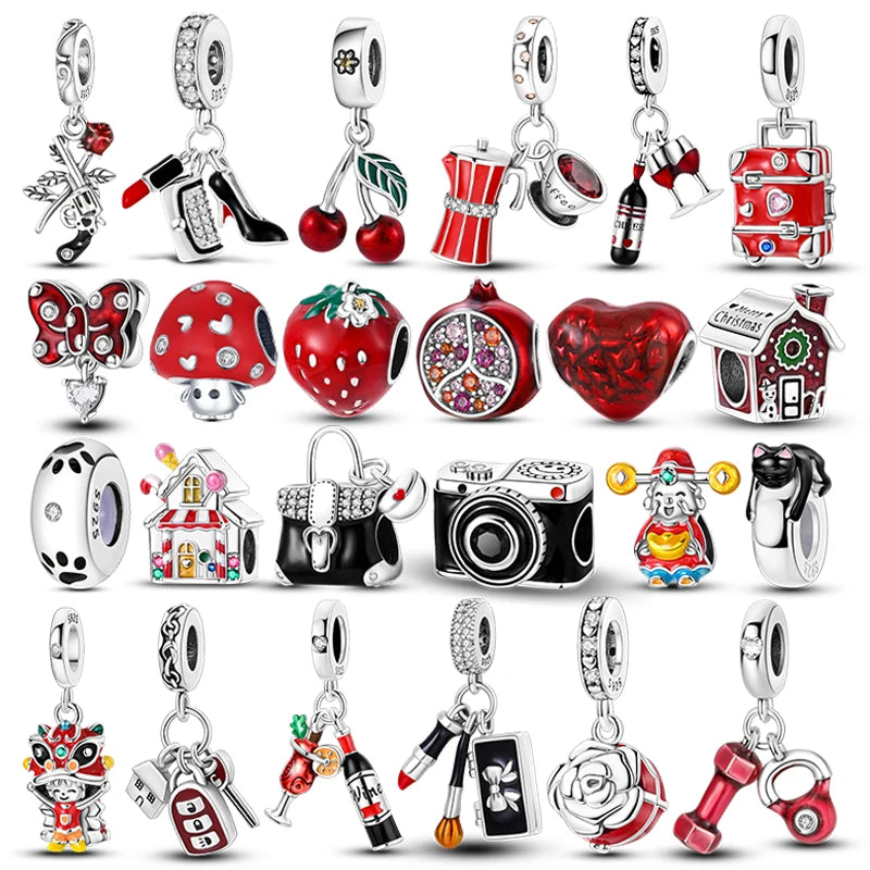 New 925 Sterling Silver Red Series Charm Bead | Original Pendant for Bracelets & Necklaces DIY Jewelry Gift for Women