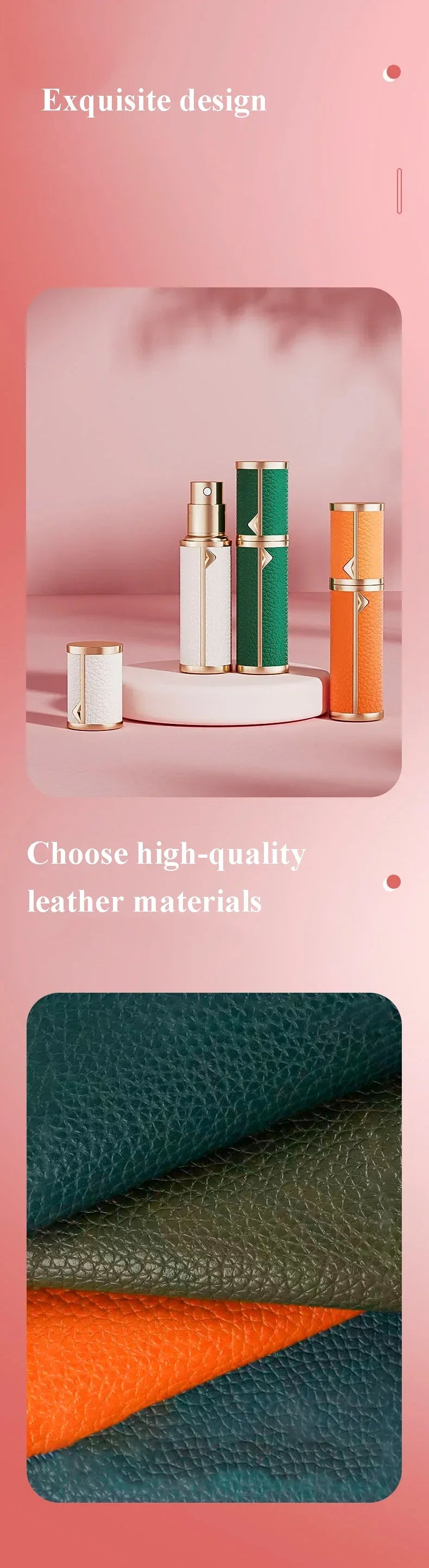 5ML Leather Bottom-Fill Refillable Perfume Atomizer – Travel Cologne Spray Bottle | Fine Mist Spray