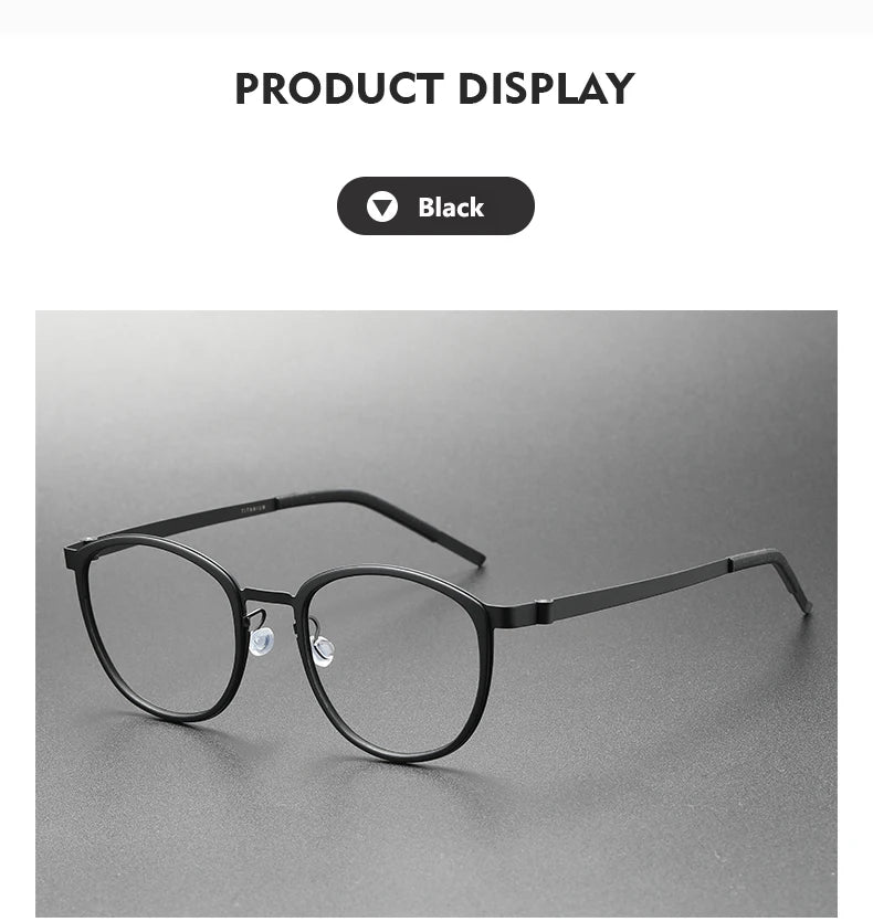 Ultralight Acetate Titanium Glasses 👓 Screwless Round Frame Eyewear