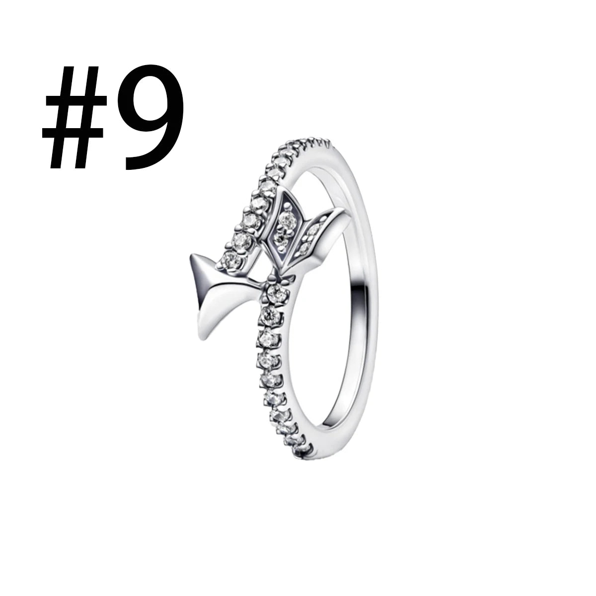 925 Sterling Silver Colorful Bow Necklace Ring Earring Set Crystal Jewelry for Women Gift