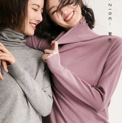 Women’s Autumn Winter Turtleneck Sweater – Slim Fit Korean Fashion Long Sleeve Pullover Knitwear ❄️🌿