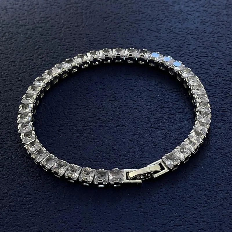 925 Sterling Silver 5MM White Zircon Bracelet | Women’s Fashion Jewelry