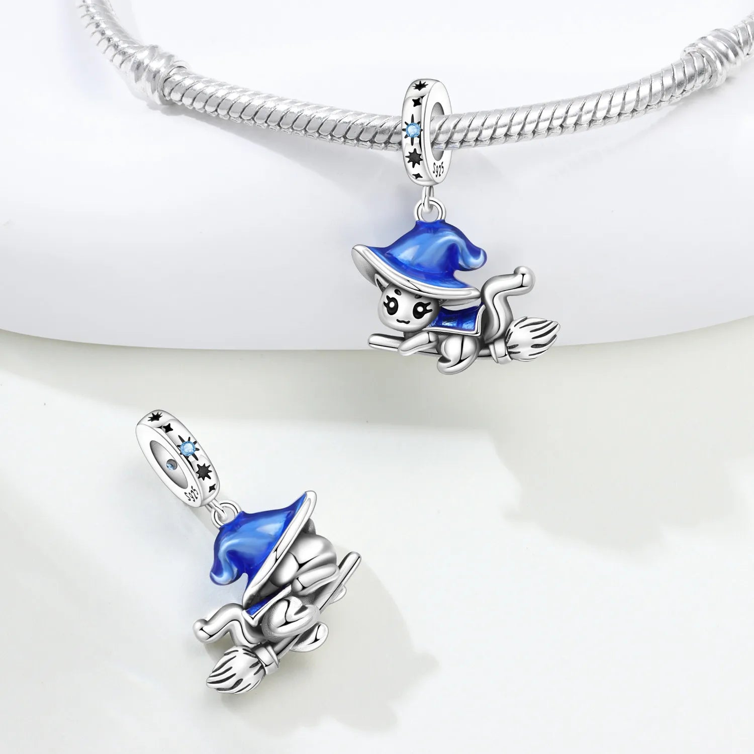 PANPOKI 925 Sterling Silver Magic Cat Charm Beads | Pet Animal Pendant Fit Original Bracelet DIY Women Jewelry Gift