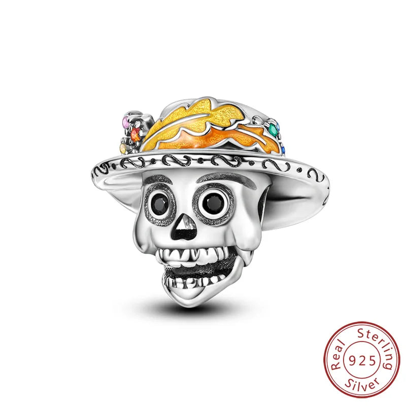 Halloween 925 Sterling Silver Charm Bead – Pumpkin, Witch, Skeleton, Mummy & Candy Pendant for DIY Original Bracele