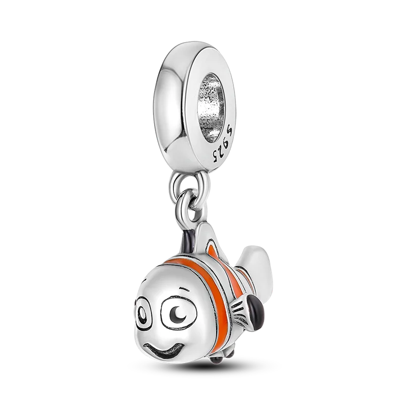 925 Sterling Silver Colorful Charms – Rose, Crown, Rainbow & Heart Dangle Beads Fit Pandora Bracelet & Necklace