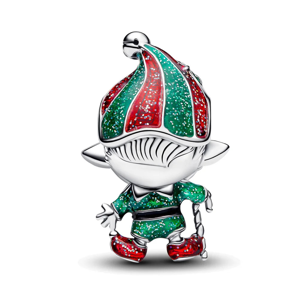 Sparkling Christmas Butterfly Bell Moon Charms | 925 Silver Beads Fit Original Pan Bracelet | DIY Women Jewelry New Year Gift