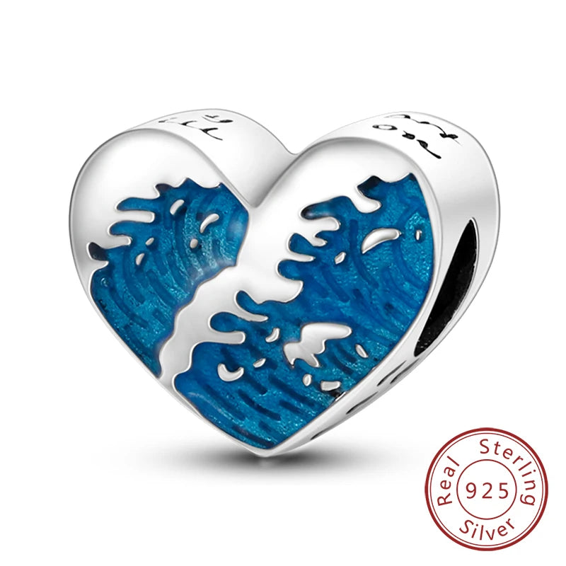 New 925 Sterling Silver Family Sister Love Heart Charm Bead | Original Bracelet DIY Jewelry Gift for Women