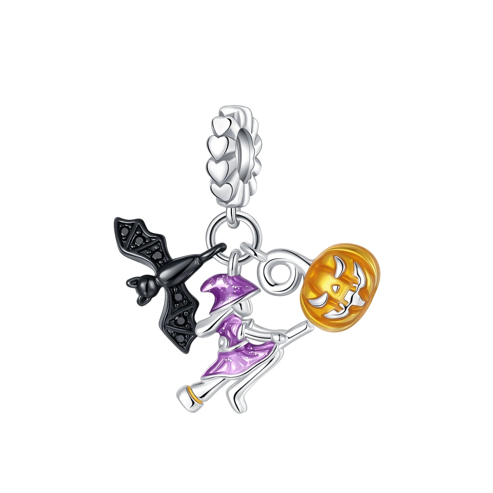 Original 925 Sterling Silver Horror Charms – Nun, Grim Reaper & Poison Apple Pendants for DIY Bracelet