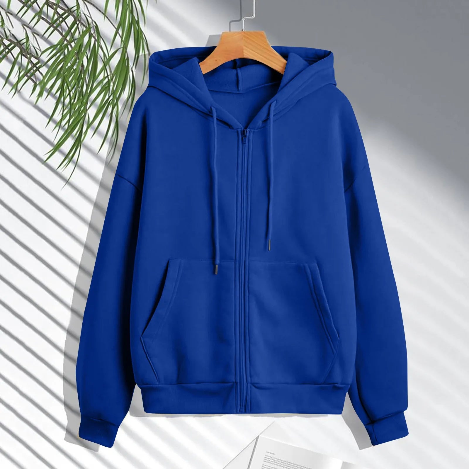 Autumn & Spring Women’s Zip Up Hoodie | Korean Style Casual Drawstring Sweatshirt Cardigan