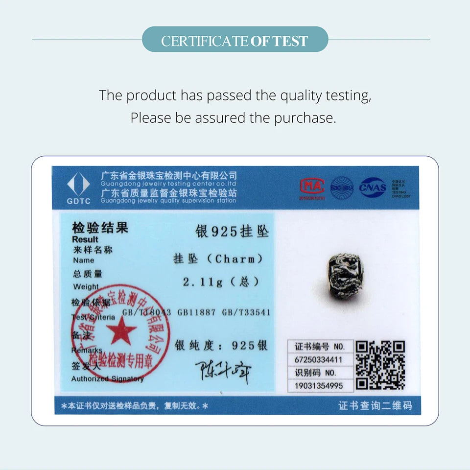 BAMOER 925 Sterling Silver Phoenix & Dragon Charm | Retro Hollow Round Bead | Fits Original Bracelet DIY Jewelry Accessories