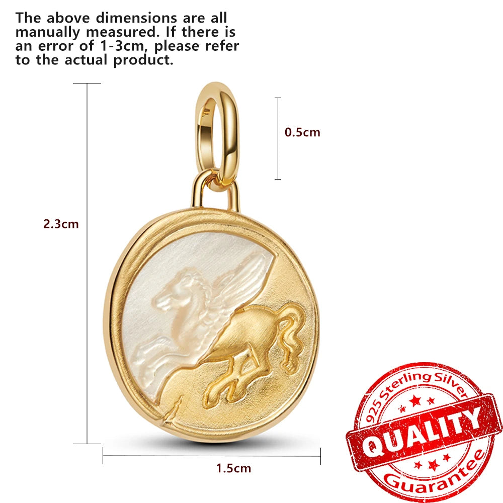 Authentic 925 Sterling Silver Rose & Cherry Blossom Medallion Charm for Bracelet & Necklace DIY