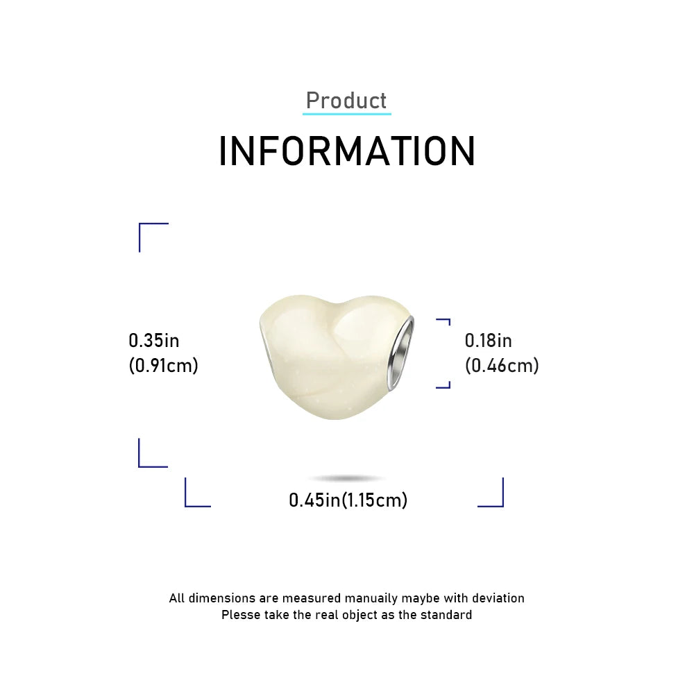 2025 New 925 Sterling Silver Colorful Shine Heart Charm Beads | Fit Snake Chain Bracelet & Necklace Women DIY Jewelry