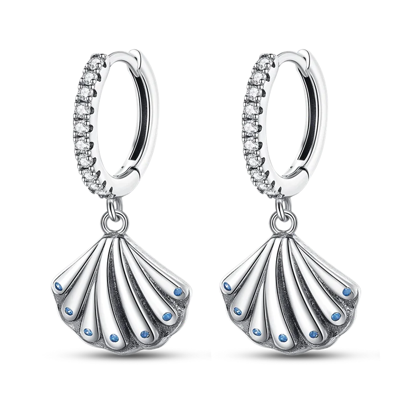 925 Sterling Silver Glowing Starfish & Shell Earrings | Fashion Jewelry for Women