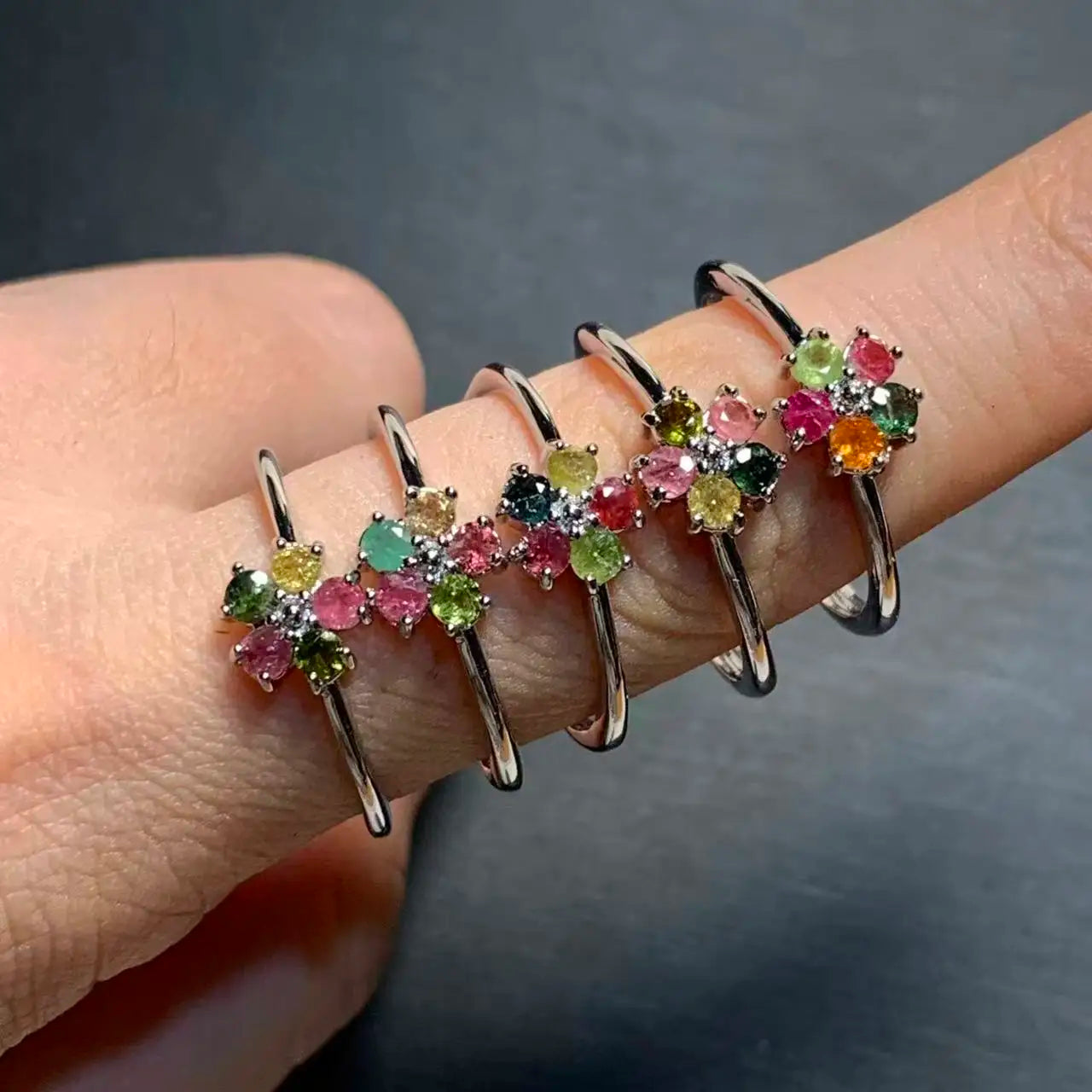 New Arrival Natural Tourmaline Stone Ring – Elegant Copper Jewelry Gift for Women