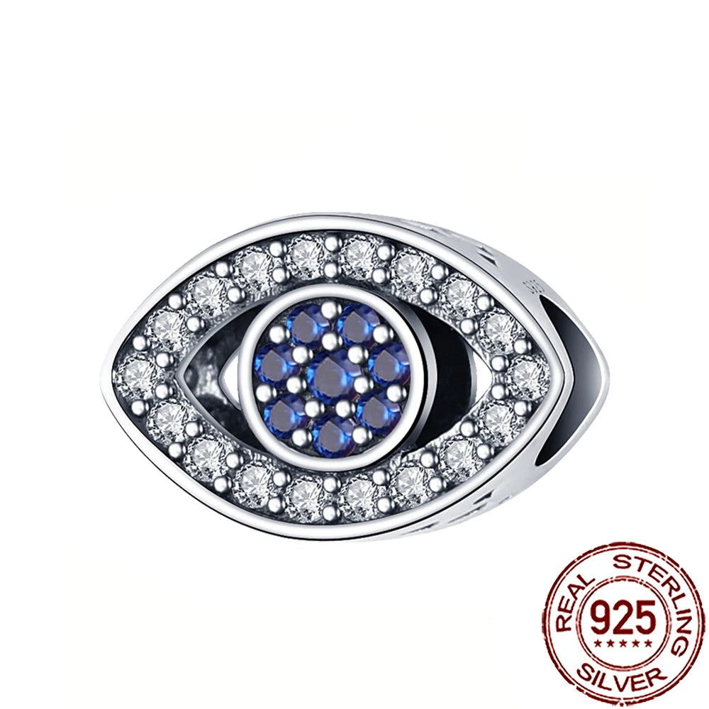 2025 New 925 Sterling Silver All-Seeing Eye Hamsa Hand Charm | Fits Pandora Bracelet & Women’s DIY Jewelry