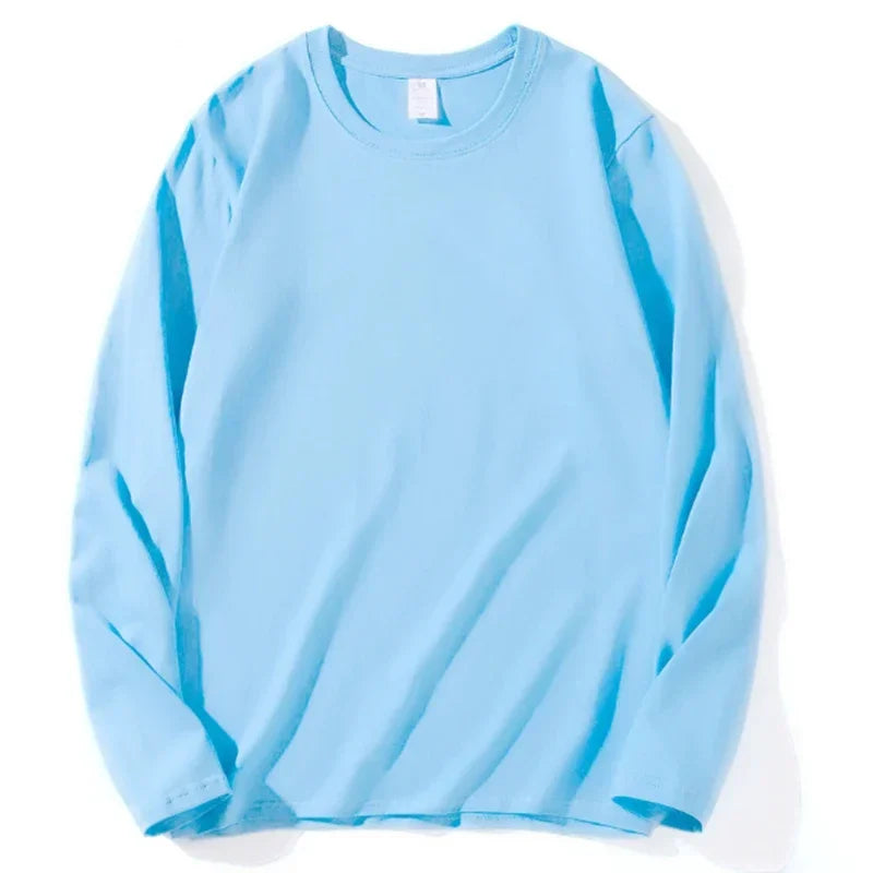 Autumn Korean-Style Long Sleeve T-Shirt for Women | Versatile Streetwear Casual Solid Color Top