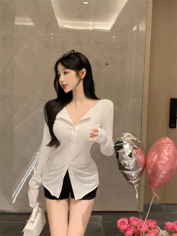 Women's Slimming Long Sleeve Cardigan | Korean Style Open Front Coat | Autumn Fashion Casual Outerwear