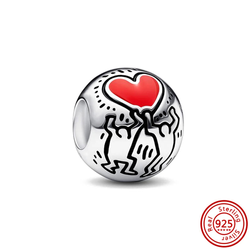925 Sterling Silver Heart Pave Zircon Family Tree Charm | Fits Original Bracelet Women’s Luxury Jewelry Gift