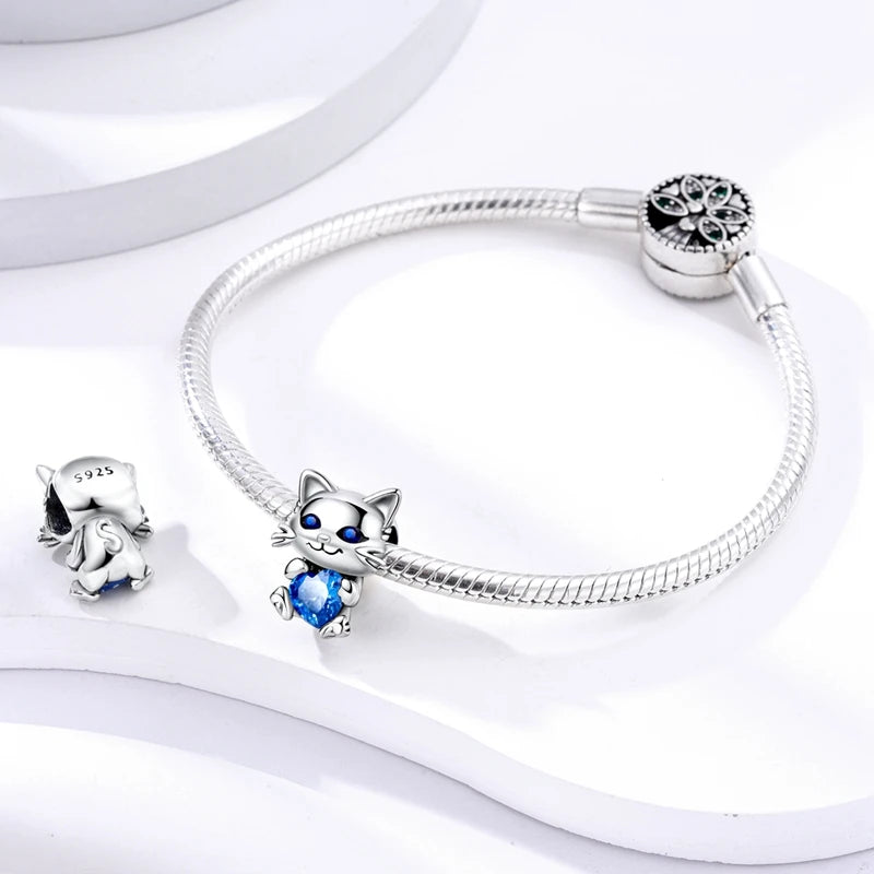Cat Collection 925 Sterling Silver Charms Bead | Persian Bell & Multifarious Cat Dangle Fit Pandora Bracelet Necklace DIY Jewelry