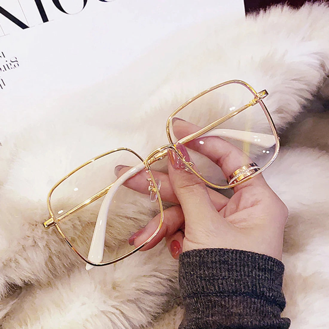 Square Metal Frame Anti Blue Light Computer Glasses – Unisex Optical Spectacles for Women & Men | Transparent Lenses Очки Прозрачные