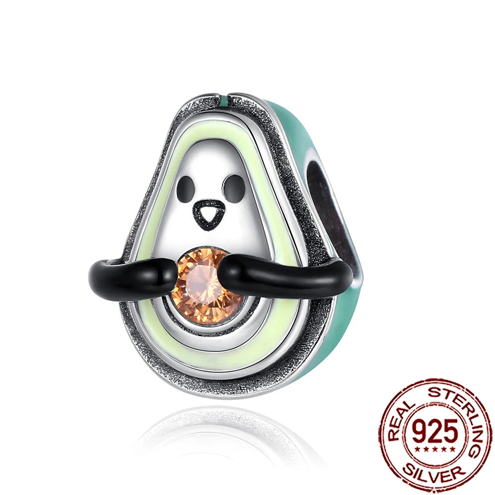 2025 New 925 Sterling Silver Coffee, Cake, Fruit & Burger Charms | Fit Pandora Bracelet & Necklace DIY Jewelry