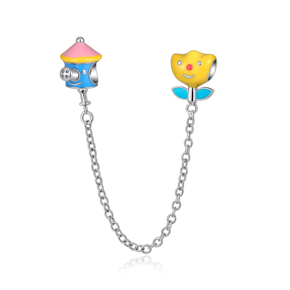 925 Sterling Silver Butterfly, Moon & Life Tree Safety Chain | Fits Original Bracelet DIY Jewelry Accessory