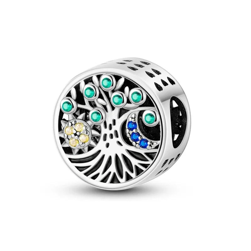 925 Sterling Silver Blue Series Charm | Dragonfly, Butterfly, Bird & Pansy Flower Pendant for 4MM Bracelet