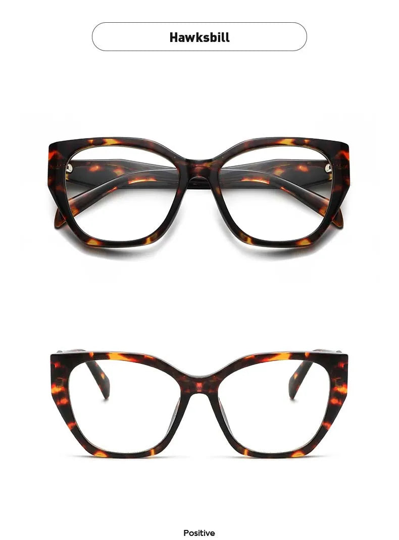 Luxury Cat Eye Myopia Glasses 👓 Tortoiseshell Oversize Anti-Blue Light