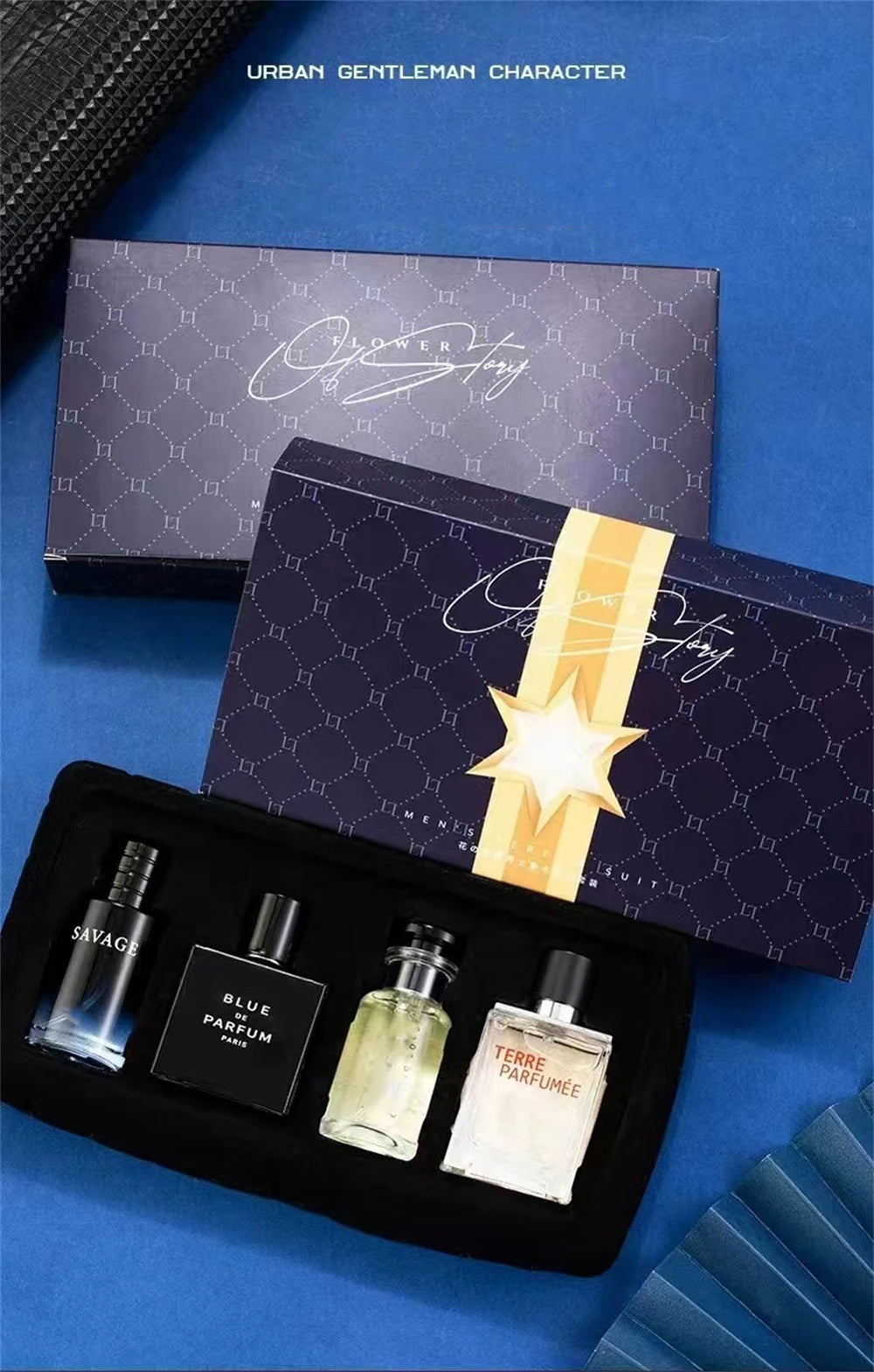Luxury Brand Men’s Perfume Set – 4PCS Gift Box | 100ML Cologne Parfums Homme with Natural Floral & Fruity Masculine Scents