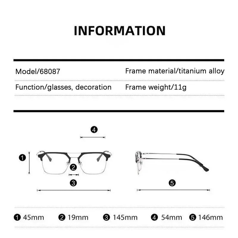 Luxury Brand Square Black Frame Myopia Glasses – Anti-Blue Light Nearsighted Eyeglasses Unisex (0 to -4.0 Diopters)